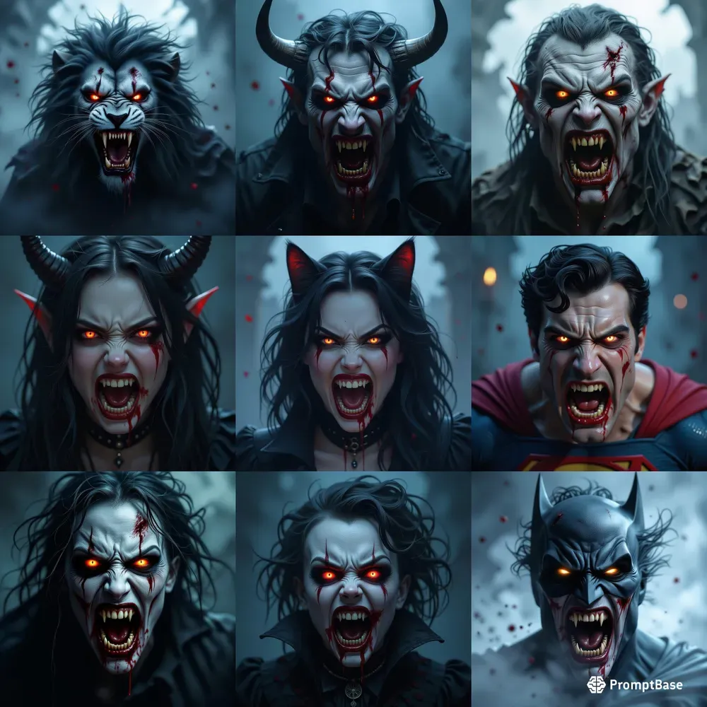 Screaming Creature Horror Portraits Stable Diffusion Prompt | PromptBase