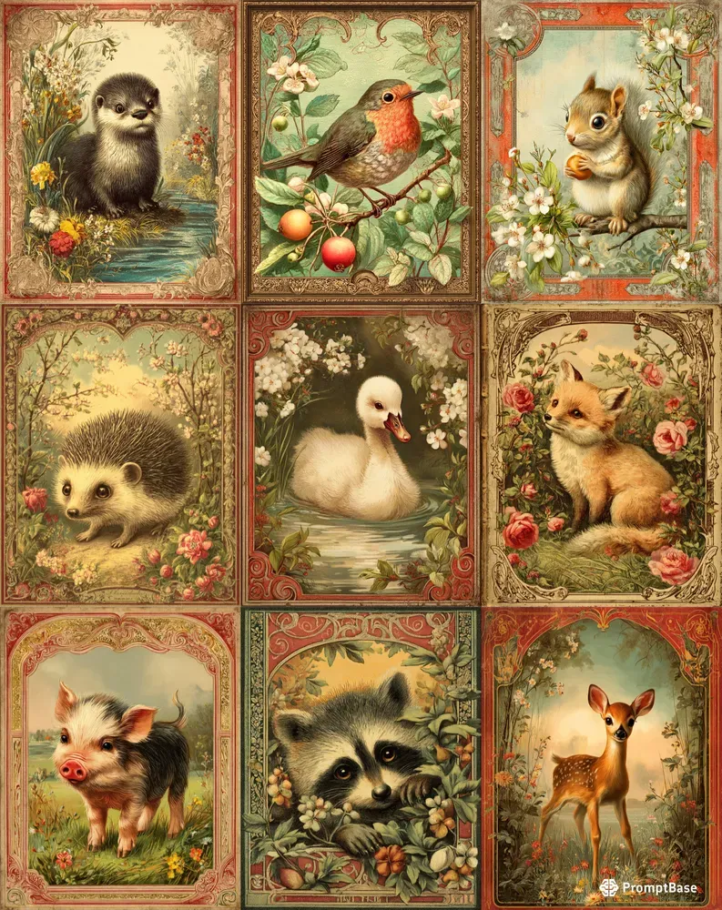 Antique Animal Book Covers Midjourney Prompt | PromptBase