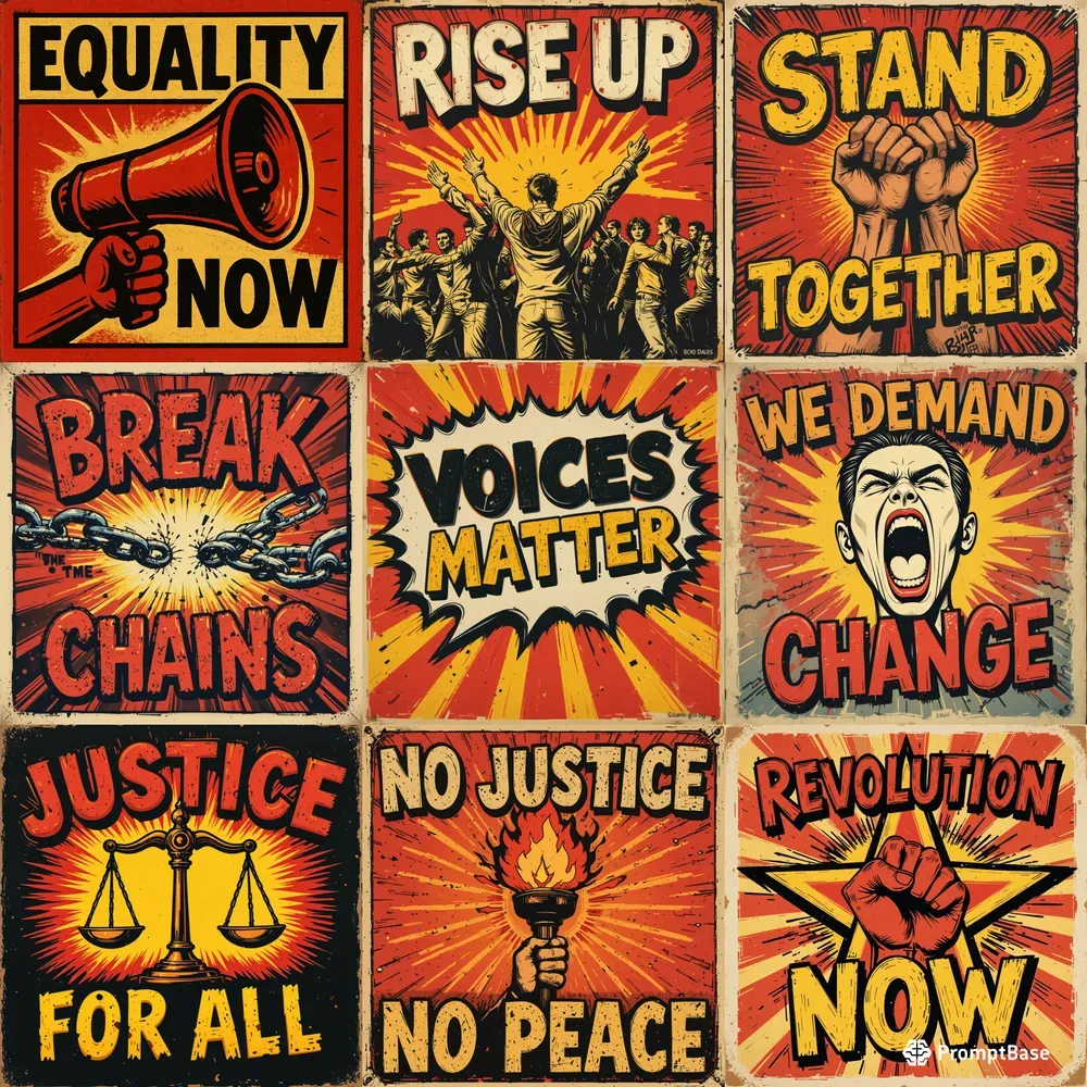 Bold Protest Posters ChatGPT Image Prompt | PromptBase