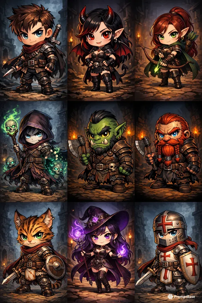 Dnd Rouge Chibi Chibi Fantasy DnD Characters Cartoon Art ChatGPT Image Prompt | PromptBase
