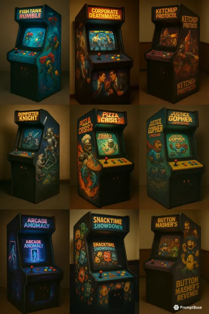 Retro Arcade Cabinets ChatGPT Image Prompt PromptBase