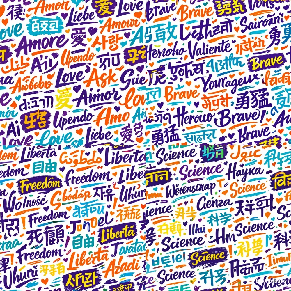 Global Word Typography Patterns ChatGPT Image Prompt | PromptBase