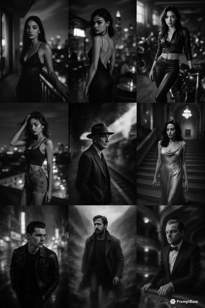Cinematic Noir Portraits ChatGPT Image Prompt | PromptBase