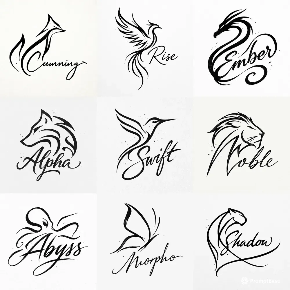 Animal Signature Logos ChatGPT Image Prompt | PromptBase