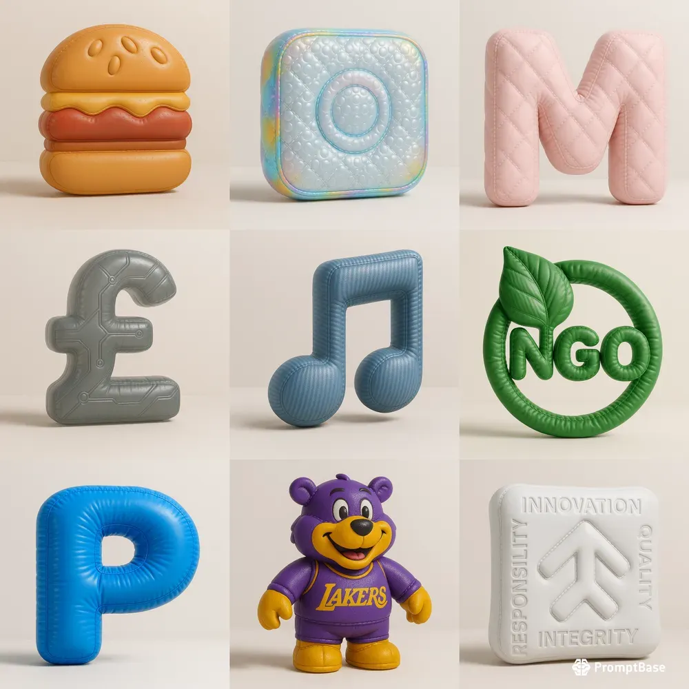 Inflated 3D Logos ChatGPT Image Prompt | PromptBase