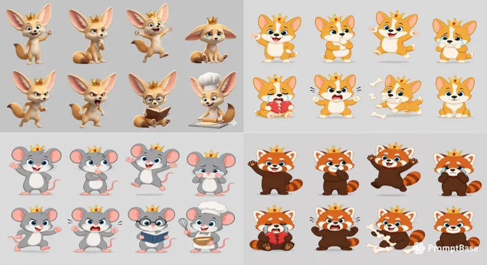 Modular Mascot Character Sheet Generator Gemini Image Prompt | PromptBase