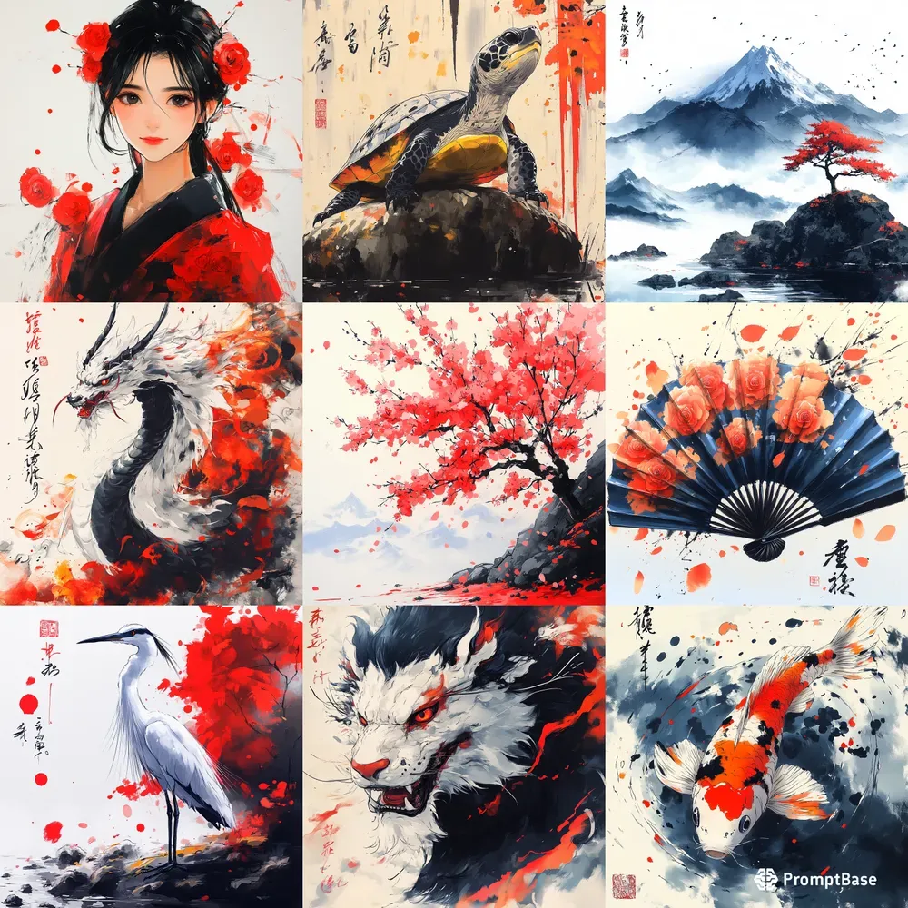 exploding ink drawings midjourney prompt | promptbase... Reinterpretations Of Japanese Ink Art Midjourney Prompt | PromptBase