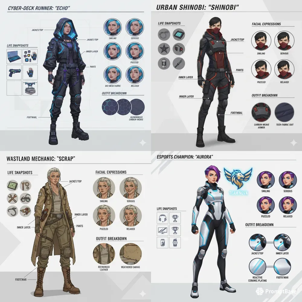 Nextgen Character Sheet Builders Gemini Image Prompt | PromptBase