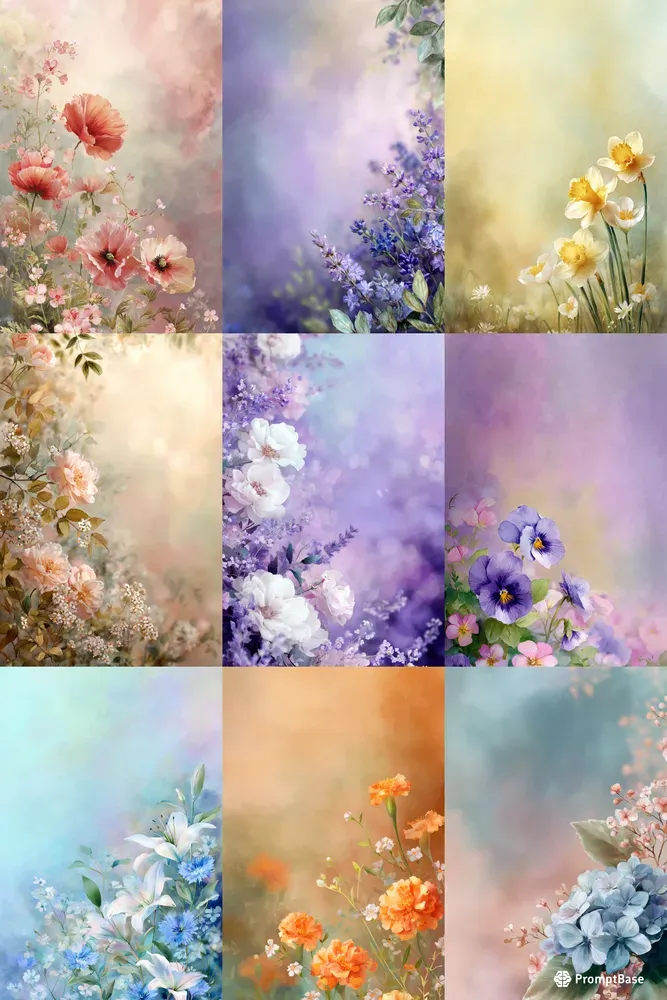 Dreamy Watercolor Floral Scenes Midjourney Prompt | PromptBase