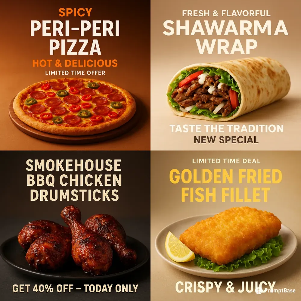 Premium Food Ad Template Packs ChatGPT Image Prompt | PromptBase