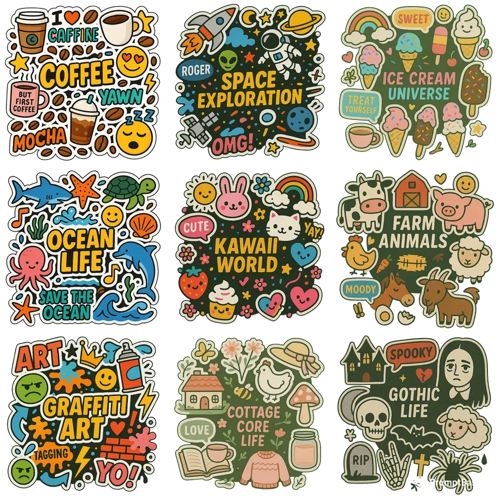 Sticker Bomb Collages ChatGPT Image Prompt | PromptBase