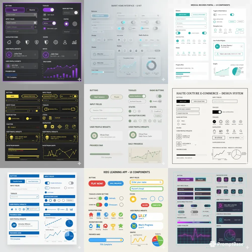 Pro UI Design Systems Gemini Image Prompt | PromptBase