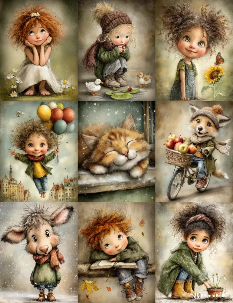 Whimsical Childrens Storybook Art Pages Midjourney Prompt | PromptBase