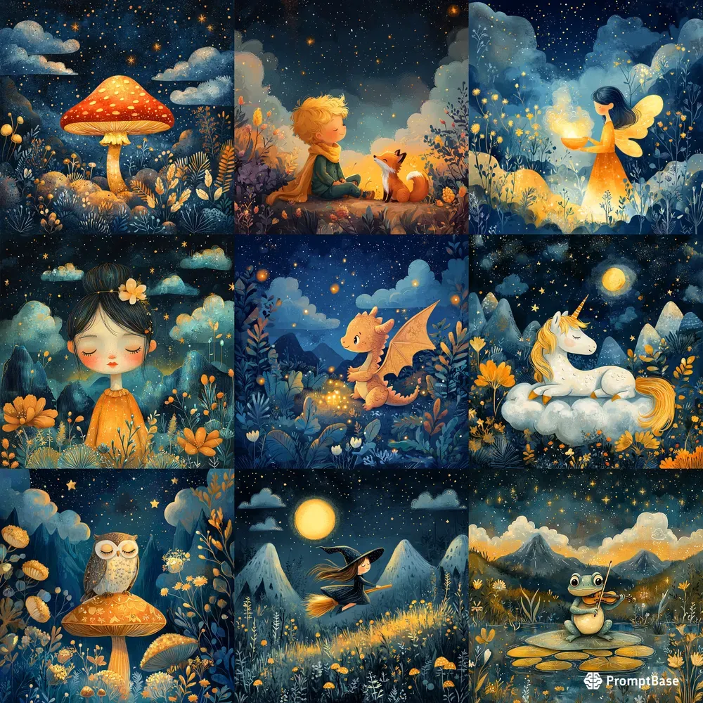Whimsical Kid Storybook Illustration Art Midjourney Prompt | PromptBase