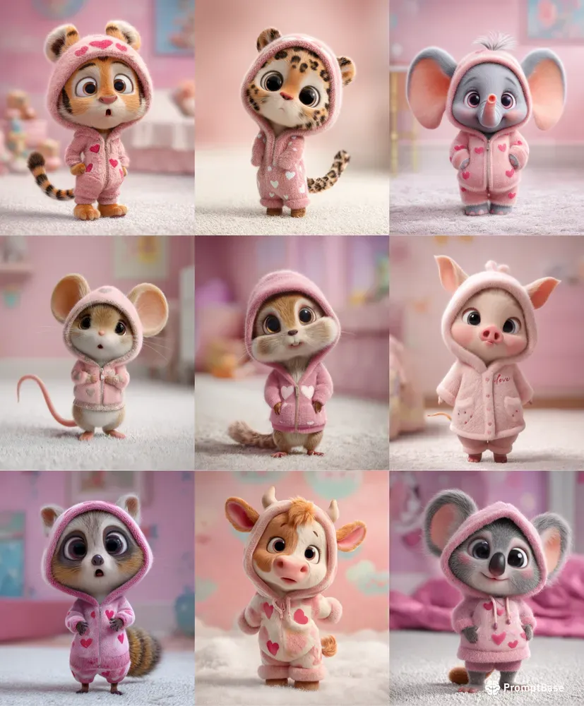 Adorable Baby Animals In Cozy Outfits Midjourney Prompt | PromptBase