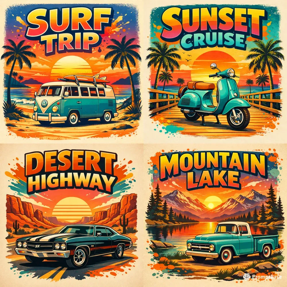 Retro Adventure Posters ChatGPT Image Prompt | PromptBase