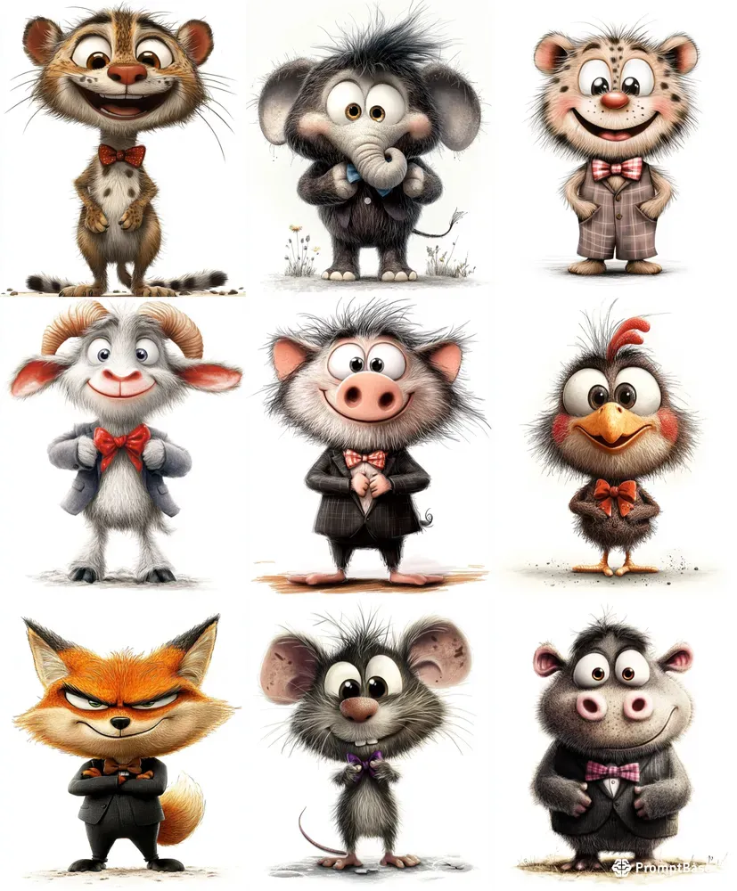 Adorable Animals In Suits Midjourney Prompt | PromptBase