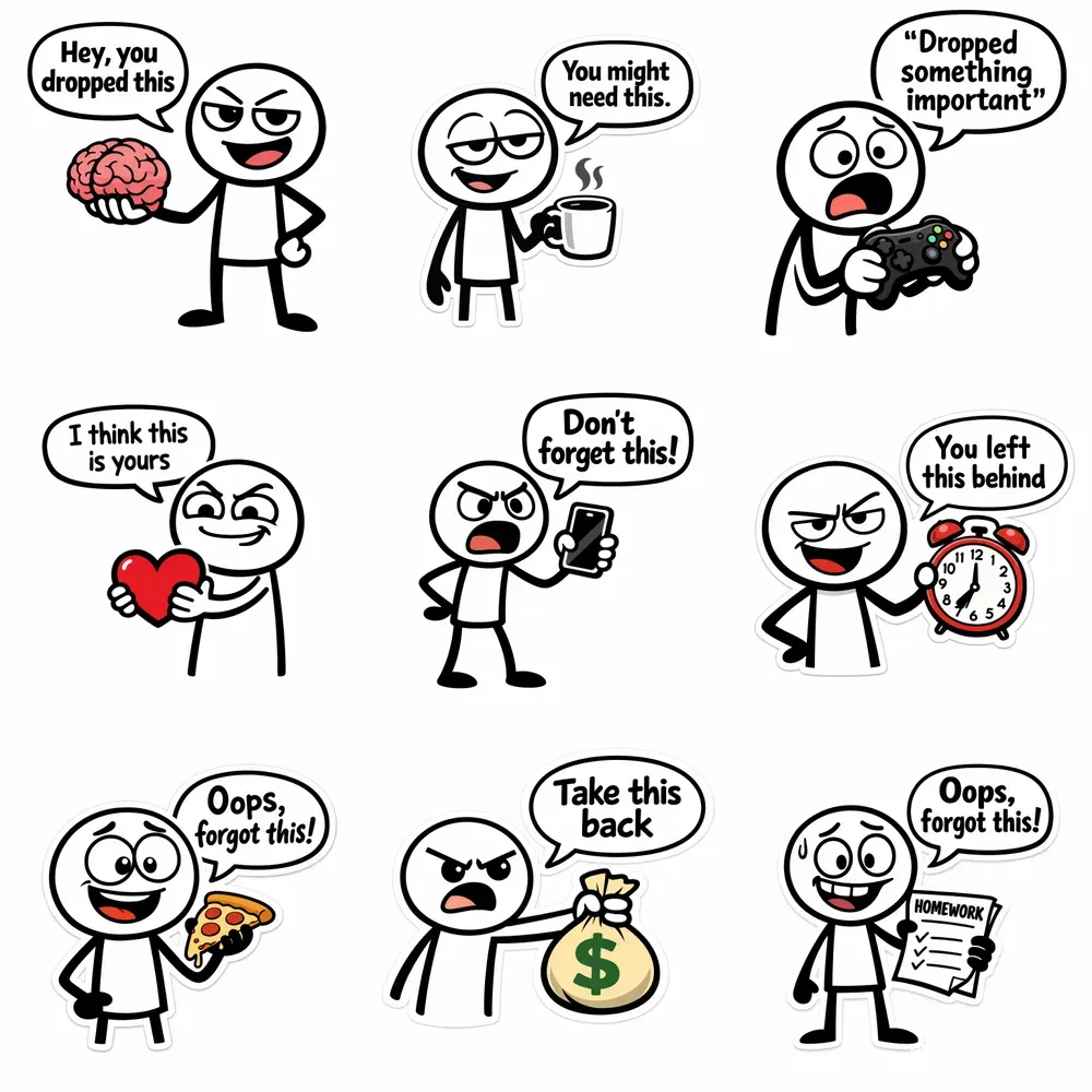 Funny Stick Figure Meme Stickers ChatGPT Image Prompt | PromptBase