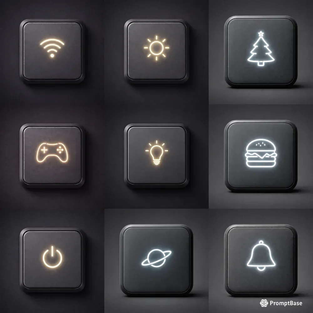 Key Cap Ui Design Switch Keycap Design UI Icon Symbols ChatGPT Image Prompt | PromptBase