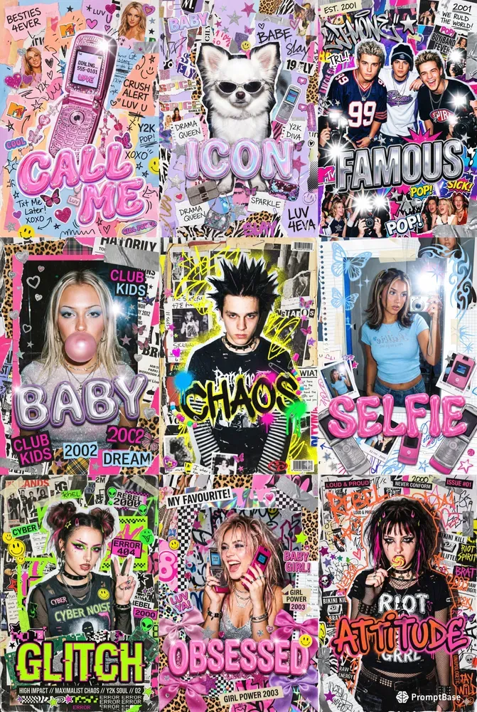 Y2k Teen Zine Chaotic Scrapbooks Gemini Image Prompt | PromptBase