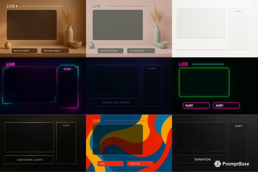 Live Stream Overlay Backgrounds ChatGPT Image Prompt | PromptBase