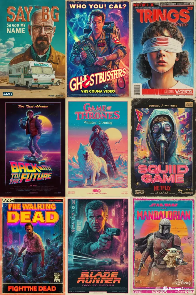 80s VHS Movie Posters Midjourney Prompt | PromptBase