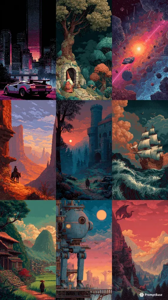 Pixel Wallpapers Midjourney Prompt | PromptBase