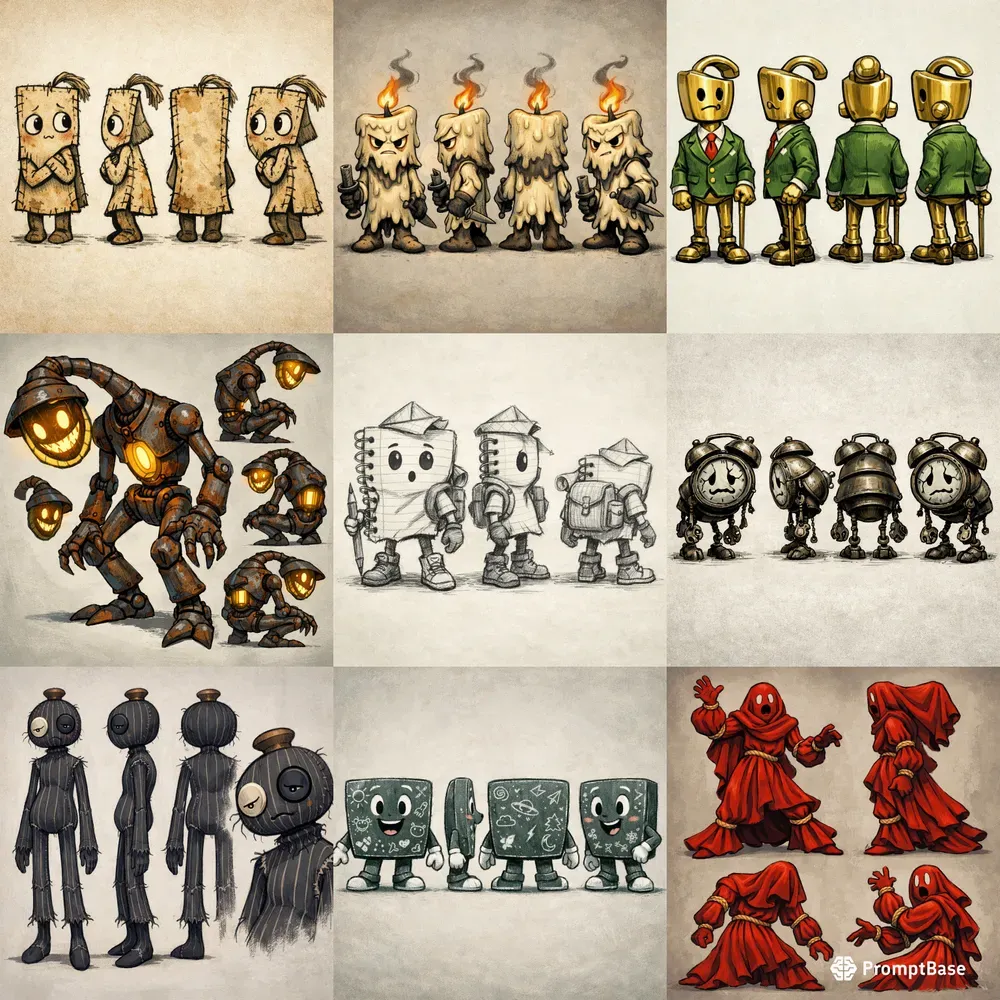 Object Characters Design Stylized Object Character Concept Art ChatGPT Image Prompt | PromptBase