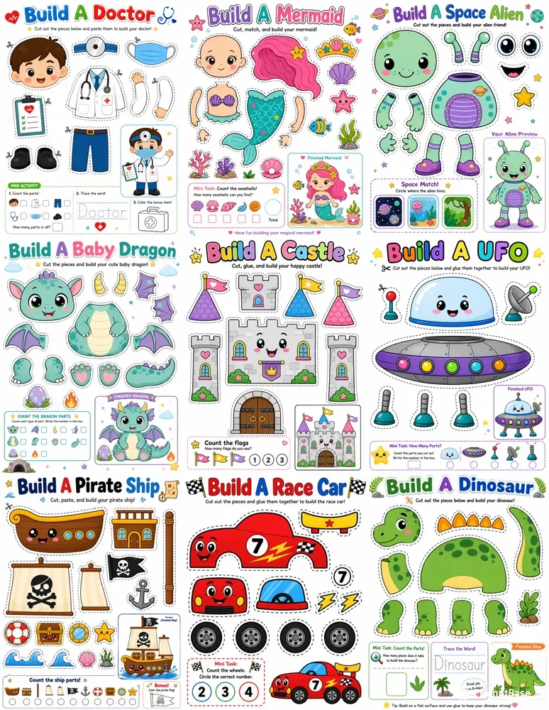 Printable Craft Worksheets ChatGPT Image Prompt | PromptBase