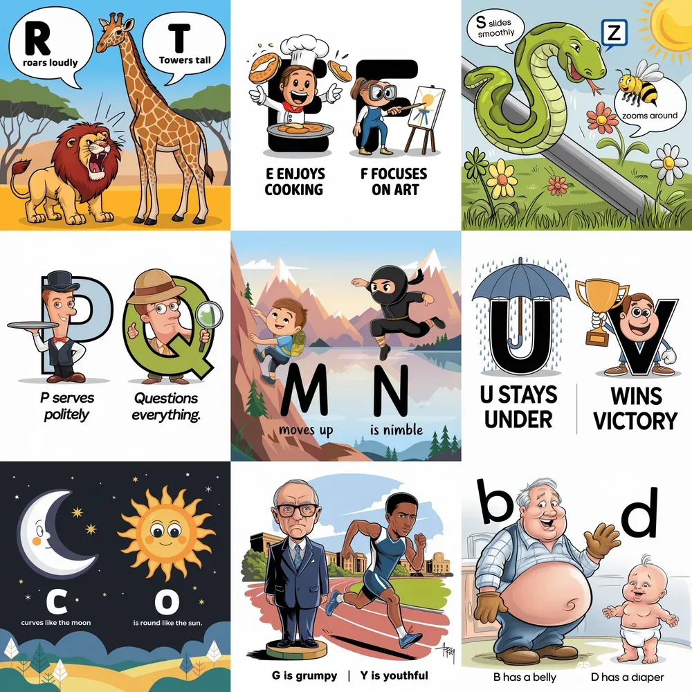 A Fun And Visual Way To Remember Letters Ideogram Prompt | PromptBase