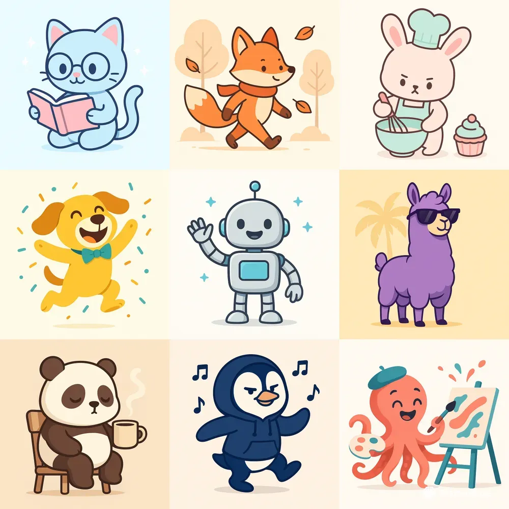 Minimalist Animated Characters ChatGPT Image Prompt | PromptBase