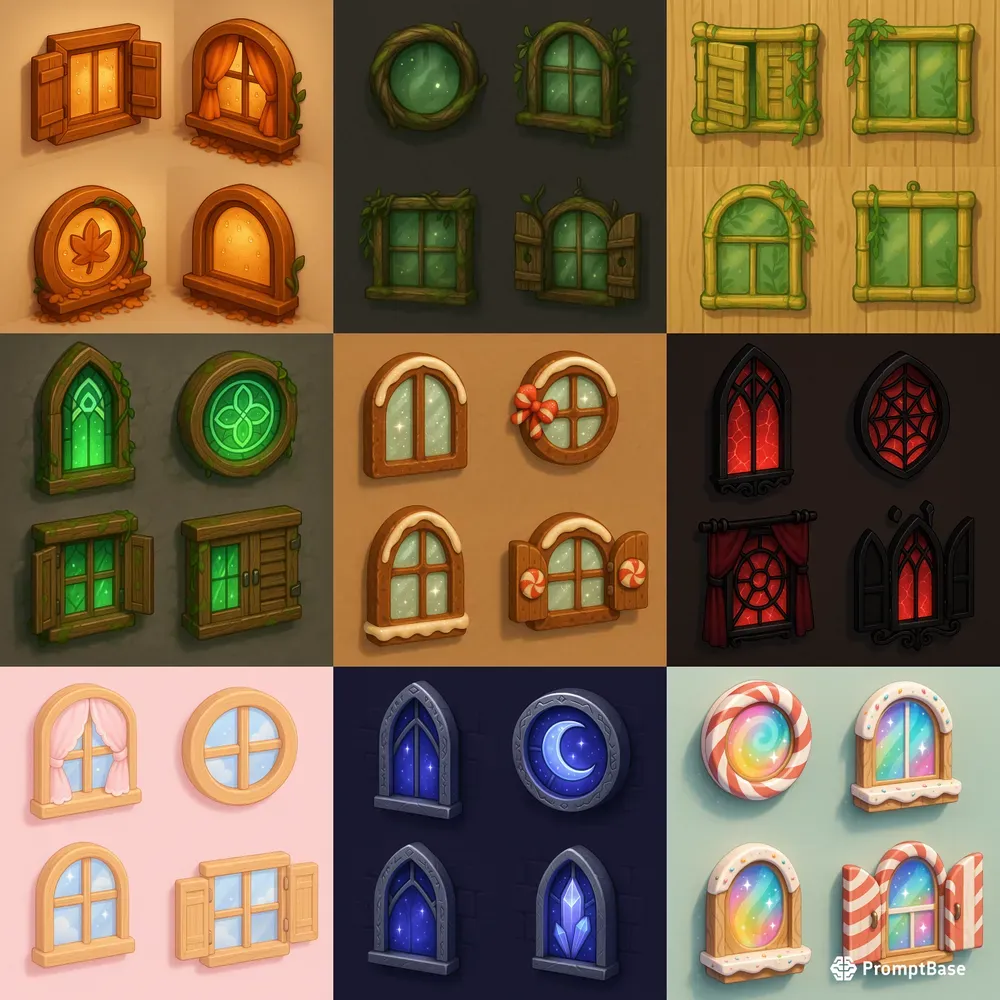 Angled Game Window Variants ChatGPT Image Prompt | PromptBase