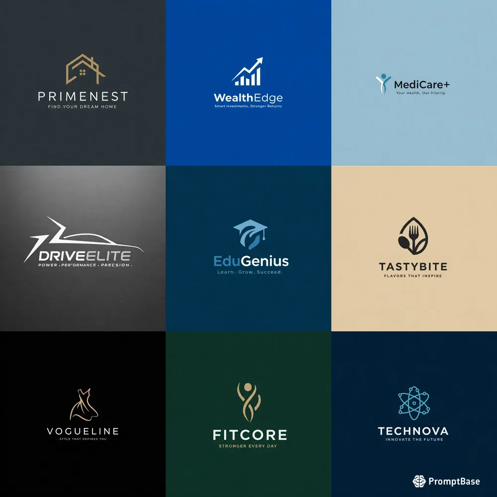 Sleek Modern Minimalist Logo Designs Imagen Prompt | PromptBase