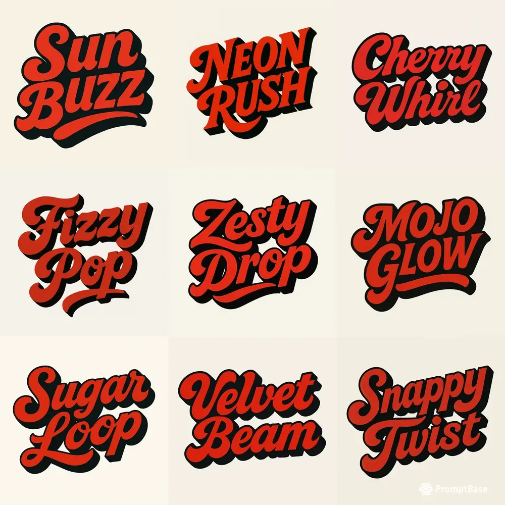 Retro Script Typography Brand Logos ChatGPT Image Prompt | PromptBase