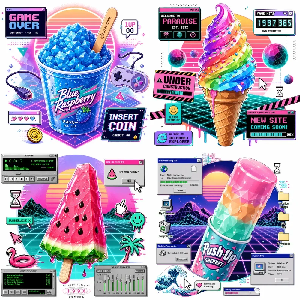 Liquid Vaporwave Summer Tech Food Hybrids ChatGPT Image Prompt | PromptBase