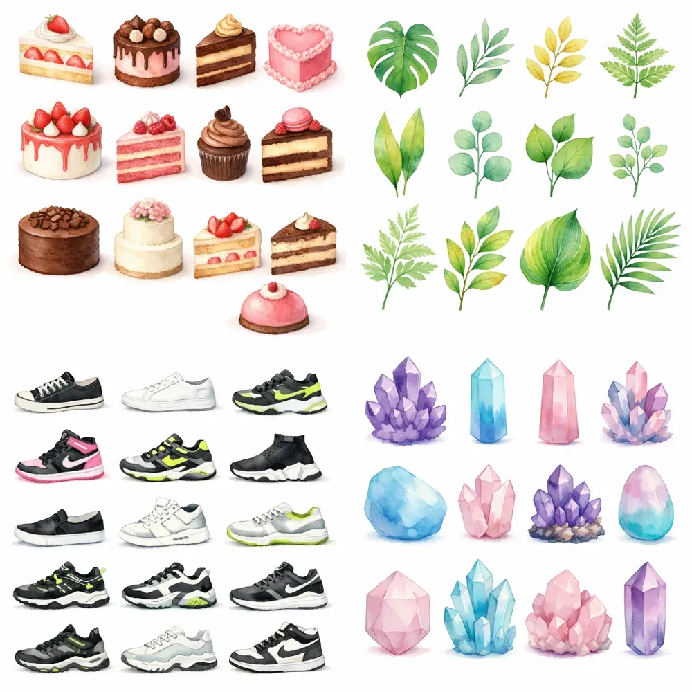 Watercolor Grid Object Generator ChatGPT Image Prompt | PromptBase