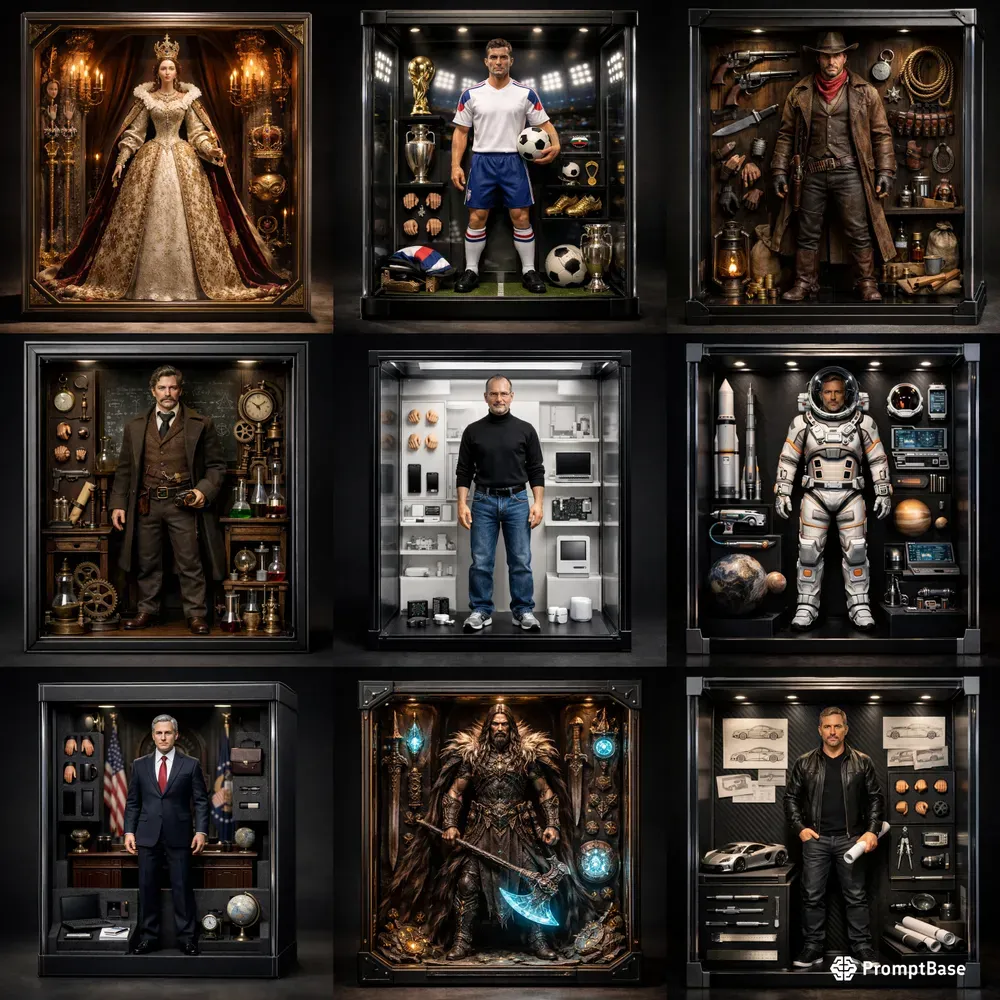 Luxury Collectible Figure Boxes ChatGPT Image Prompt | PromptBase