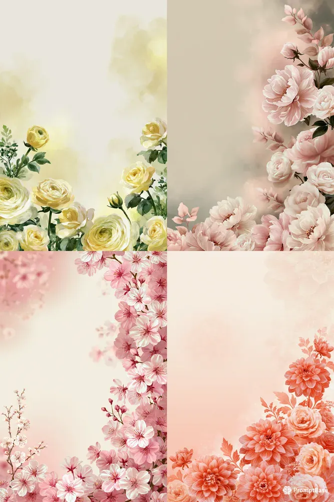 Dreamy Watercolor Floral Borders Midjourney Prompt | PromptBase
