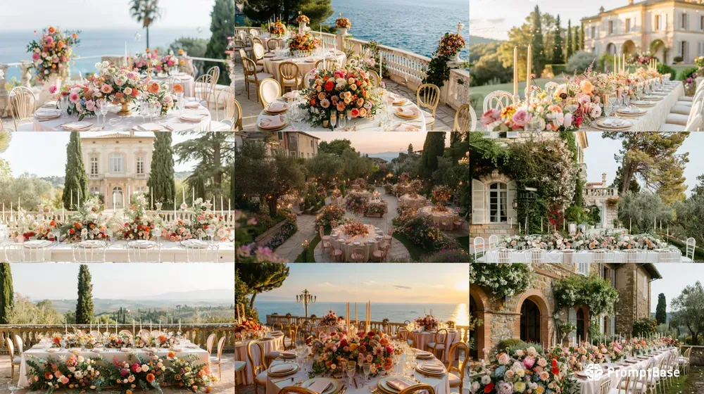 Italian Wedding Receptions Old Money Midjourney Prompt | PromptBase