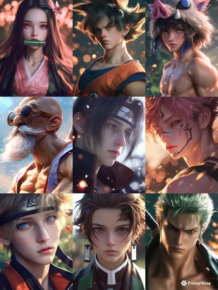 Cgi Anime Realistic Portraits Midjourney Prompt | PromptBase