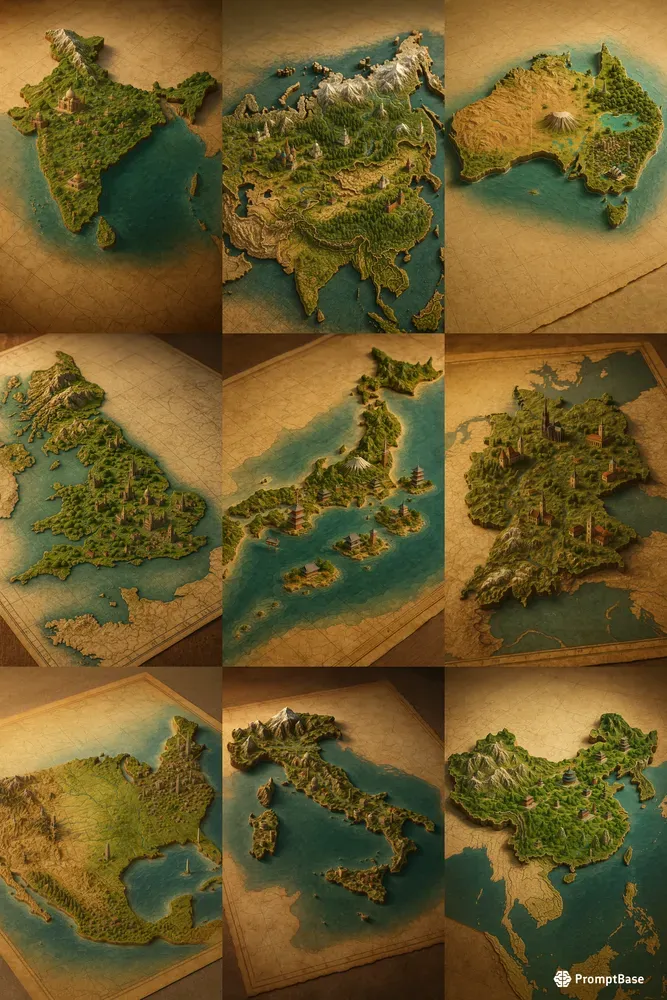 Ultradetailed 3D Diorama Maps ChatGPT Image Prompt | PromptBase