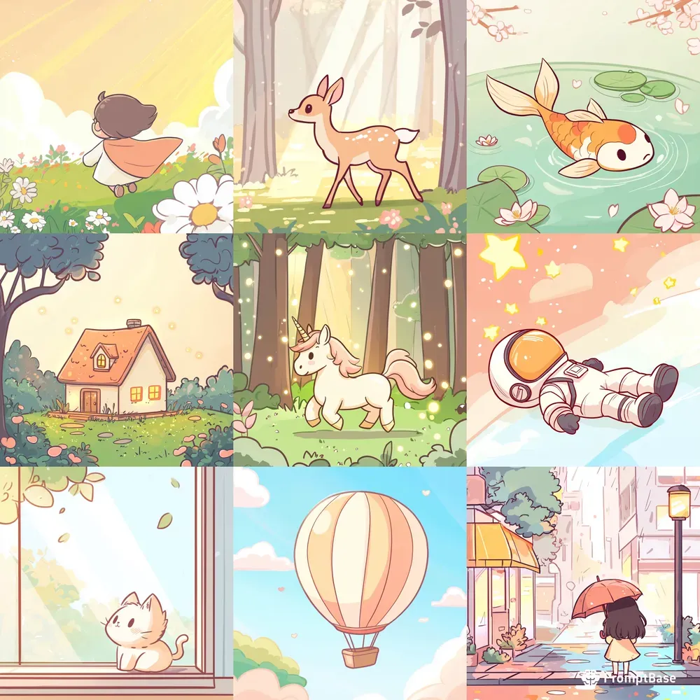 Soft Pastel Storybook Illustrations Midjourney Prompt | PromptBase