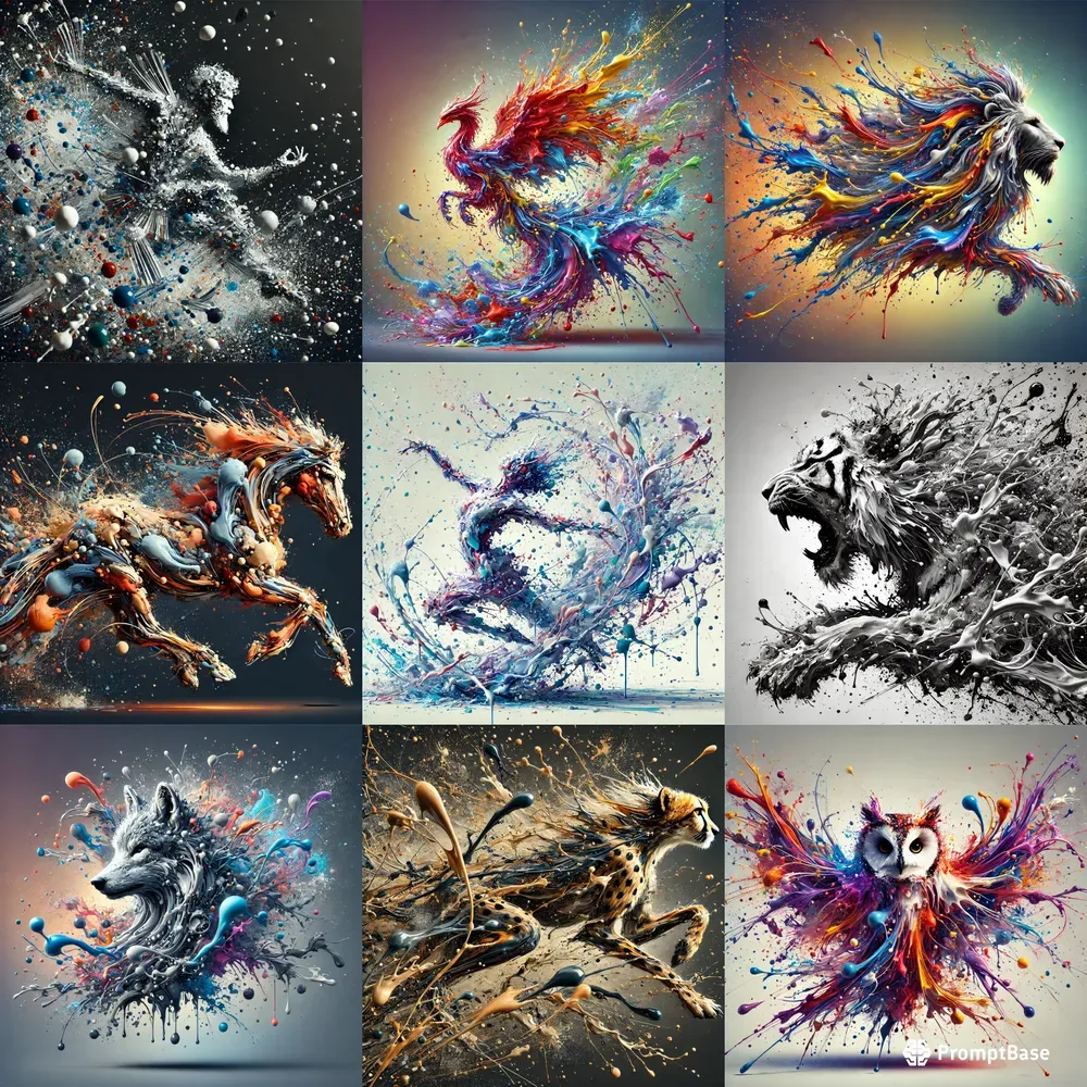 Paint Splashes Art DALL·E Prompt | PromptBase