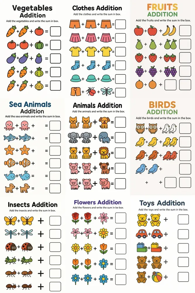 Fun Addition Templates For Little Kids ChatGPT Image Prompt | PromptBase