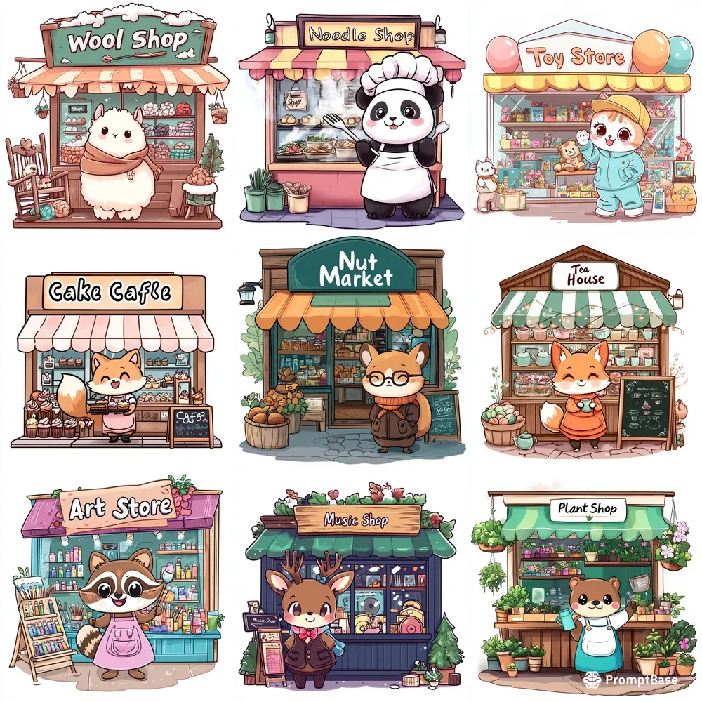 Fun Storefronts Collection Midjourney Prompt | PromptBase