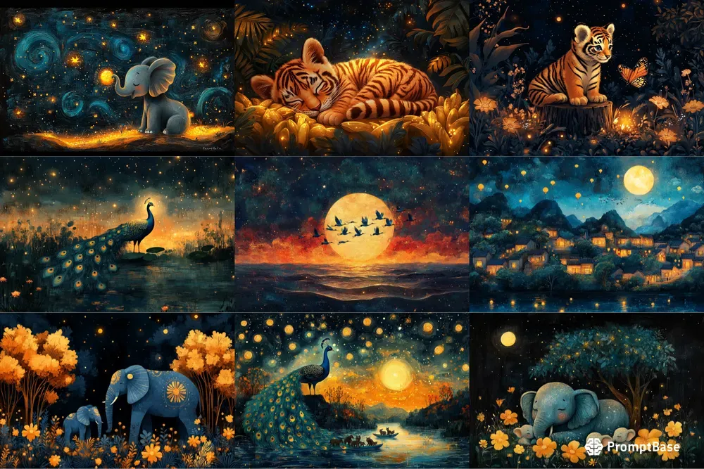 Magical Animal Art For Kids Books Midjourney Prompt | PromptBase
