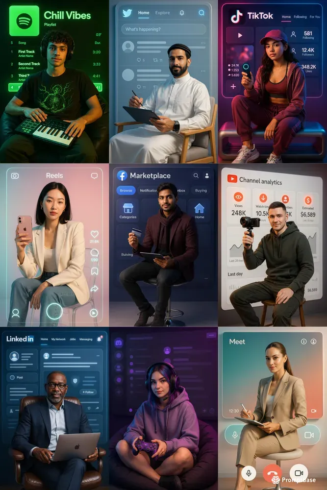 Social Spotlight Interfaces Chatgpt Image Prompt Promptbase