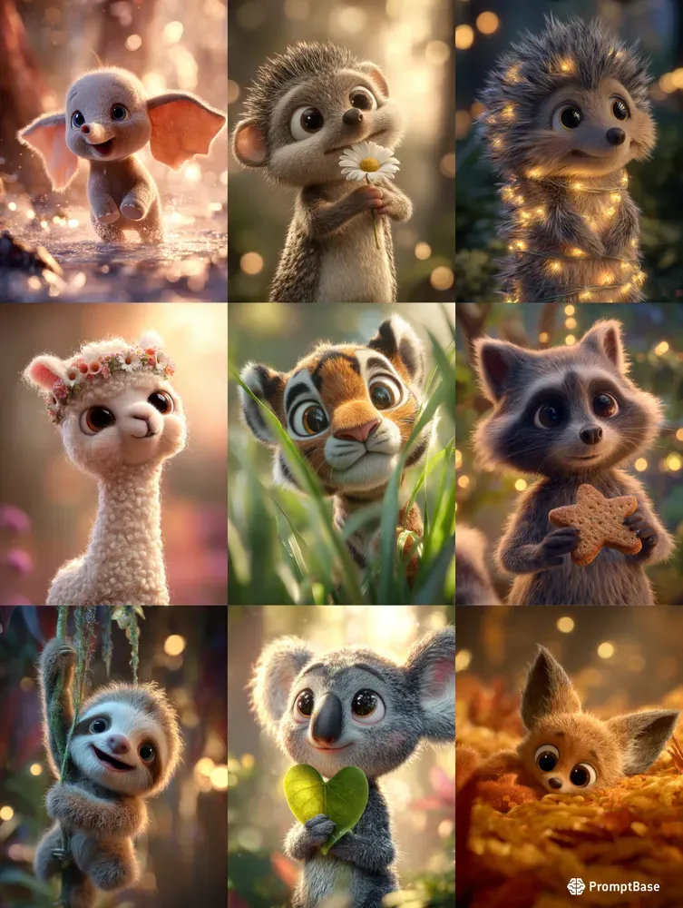 Cute 3D Animals In Storybook Style Midjourney Prompt | PromptBase