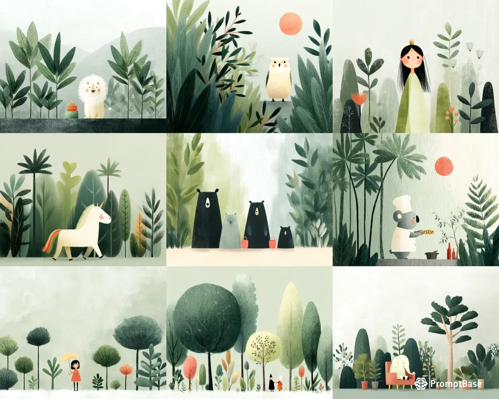 Decorative Kids Storybooks Illustrations Midjourney Prompt | PromptBase