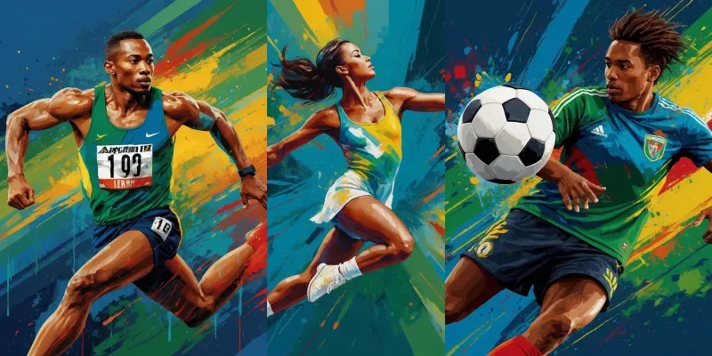 Dynamic Sports Actions Featuring Athletes generated by undefined